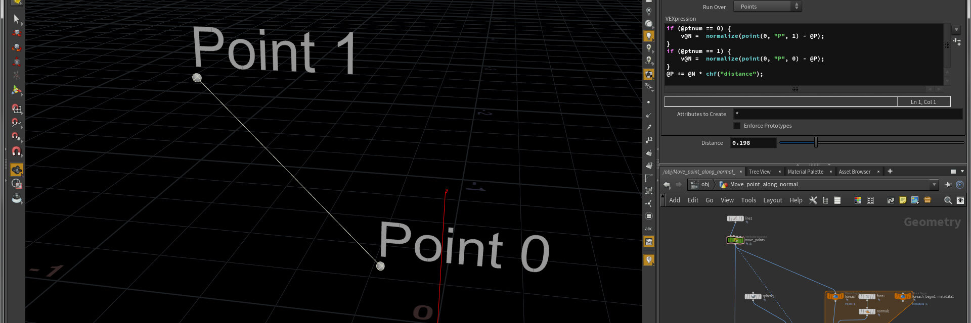 Houdini Screenshot mit Punkten