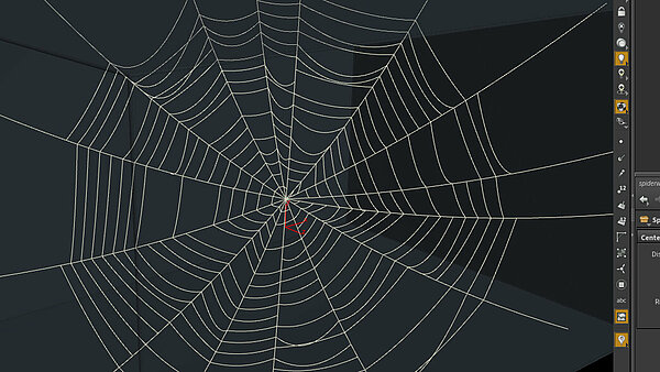 SideFx Houdini Screenshot with spider web