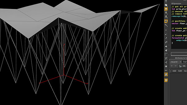 SideFx Houdini Screenshot with VEX Code